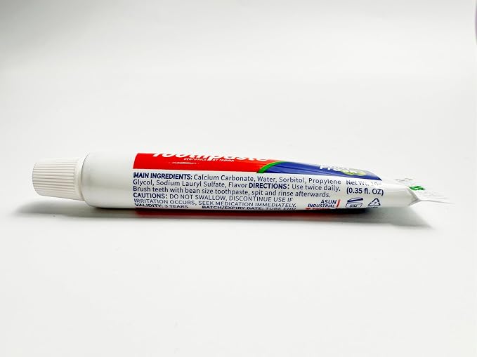 200 Toothpaste in Bulk, Mini Small Toothpaste Mint Toothpastes 0.35oz/10g | Travel Size, for Guests Homeless Hotel Charity Toiletries Camping