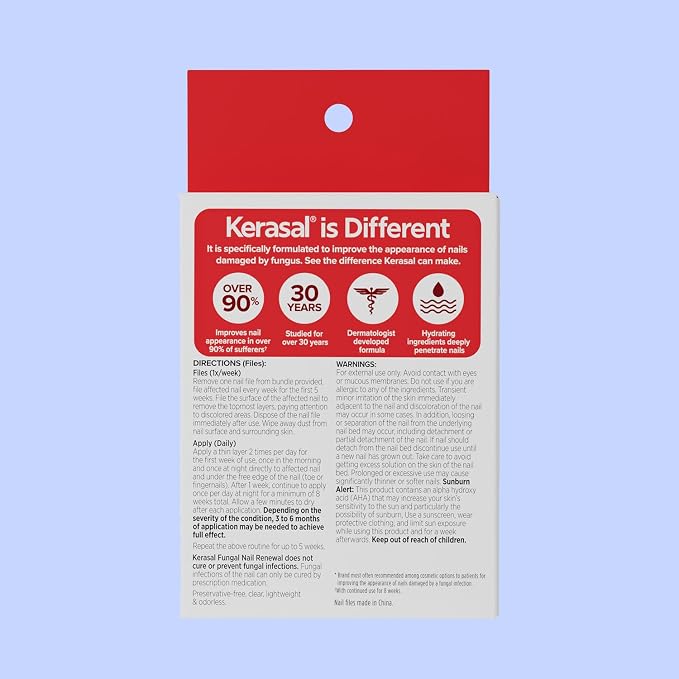 Kerasal Nail Renewal, Restores Appearance of Discolored or Damaged Nails, 0.33 fl oz (Packaging May Vary)