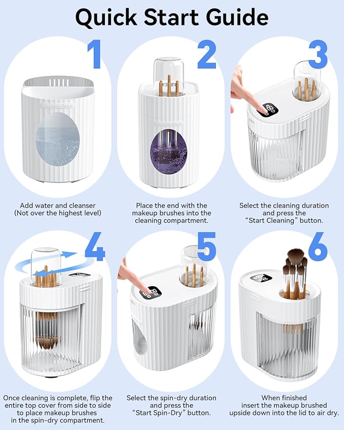 3 in 1 Electric Makeup Brush Cleaner & Dryer, Automatic USB Deep Cleaning Machine, Portable Quick Clean & Dry [No Need to Remove Makeup Brushes], Fits Most Brush Sizes