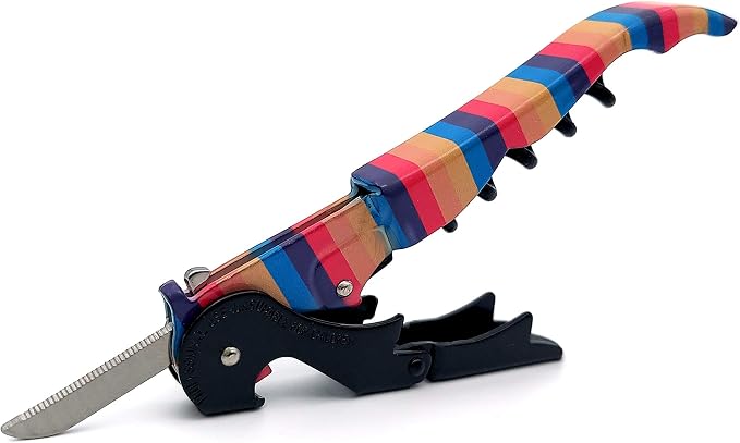 Pulltap's Genuine Collection Lined 900 Waiter's Corkscrew – Double-Hinged Wine Key with Sliding Foil Cutter – Patented Design – Made in Spain – Ralla Color