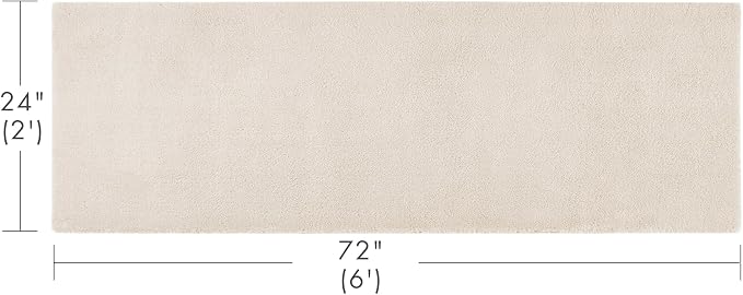 Madison Park Marshmallow Bathroom Rug Non Slip, Luxrurious Plush Bath Mat, Absorbent, Quick Dry, Spa Design Bath Room Décor, 24x72, Natural