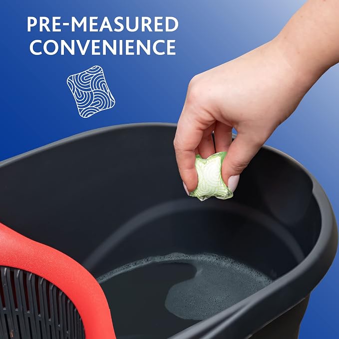 O-Cedar EasyWring Microfiber Spin Mop, Bucket Floor Cleaning System, Red, Gray + O-Cedar PACS Hard Floor Cleaner, Crisp Citrus Scent