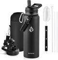 RAYMYLO Insulated Water Bottle 40 oz, Triple Wall Vacuum Stainless Steel (Cold for 36Hrs, Hot for 18Hrs), Leak Proof & Non-BPA, Modern Water Flask Jug with Paracord Handle & Straw Spout Lids