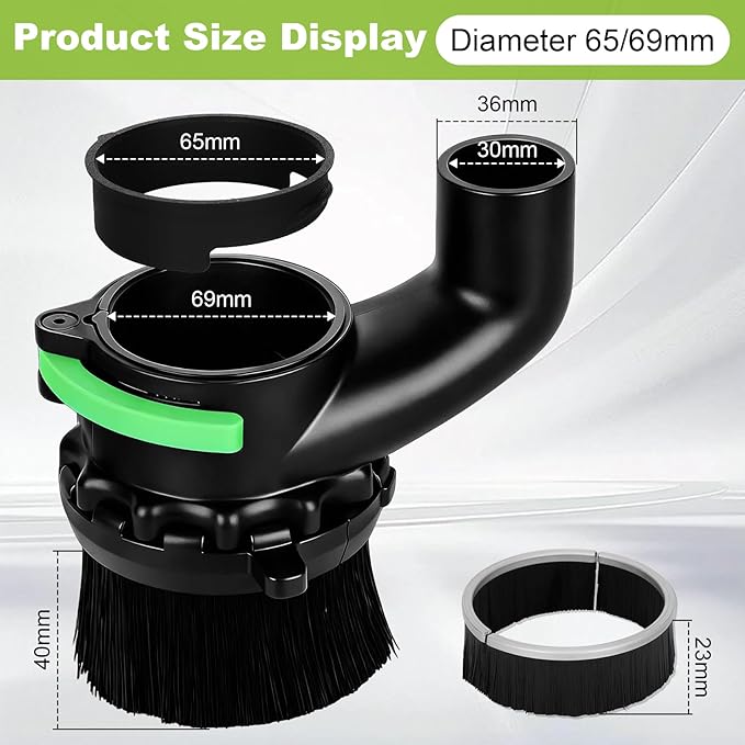 65mm & 69mm CNC Router Dust Shoe | Dual Brush Lengths with Magnetic Split Design | Works with Most Spindle Motors and Compact Routers