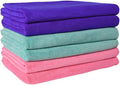 JML Microfiber Towels, Bath Towel Sets (6 Pack, 27" x 55") - Extra Absorbent, Fast Drying, Multipurpose for Bath, Swimming, Fitness, Sports, Yoga, Dark Blue/Green/Pink | Hanging Loop, Extra Absorbent, Fast Drying, Lint-free, Use for Pool, Swimming, Fit...