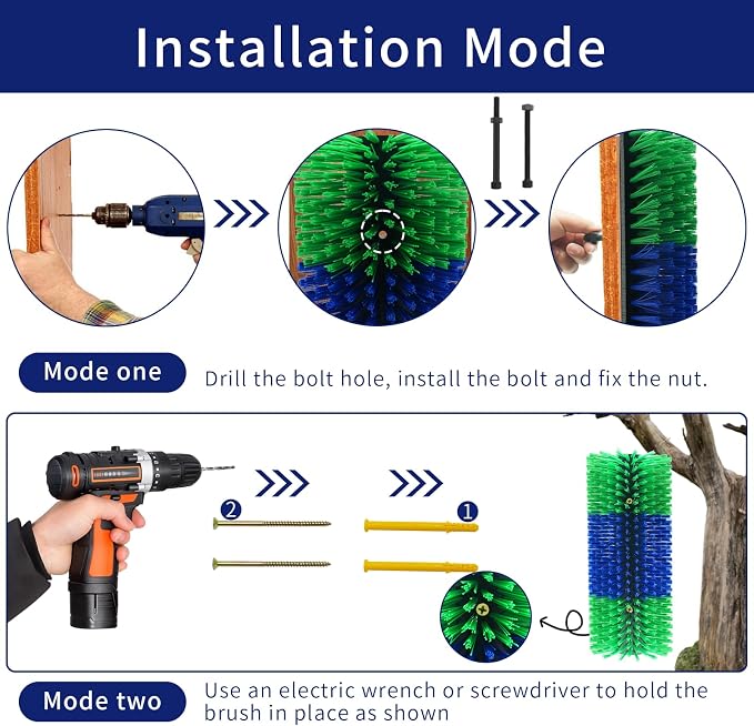 6pcs Livestock Scratching Brush Goat Scratcher Brush Full Massage Grooming Tool with 24 Screws for Cow,Cattle,Cow,Sheep, Horses,Pigs
