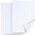 Pearl Linens Pack of 2 100% Cotton Bath Mat 18x25 inches, Soft & Absorbent Quick Dry Bathroom Mat Set, Not Bathroom Rugs, After Shower Mat, Bath Tub Mat, 781 GSM, Machine Washable, White