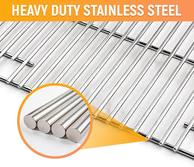 Grill Heat Plate Cooking Grate Replacement Set for Cuisinart CGG-306 | Flame Tamer & Grill Grate Fit for Nexgrill 820-0033 820-0015 820-0007, Megamaster 820-0033M