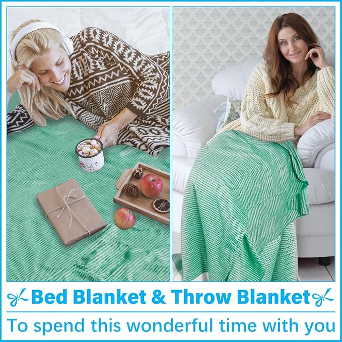 Vikumond Turkish Beach Towel Blanket Oversized 88x82 Inch Quick Dry Green | Lightweight Compact Portable Sand Free Absorbent Boho Woven Throw for Pool Swimming Picnic Camping Cruise Outdoor Essentials