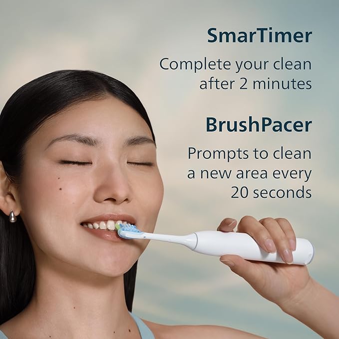 Philips Sonicare 6500 Series Electric Toothbrush - Next-Generation Sonicare Technology, Pressure Sensor, 9 Brushing Settings, SmarTimer, BrushPacer, 21-Day Runtime, Travel Case, White, HX7410/10