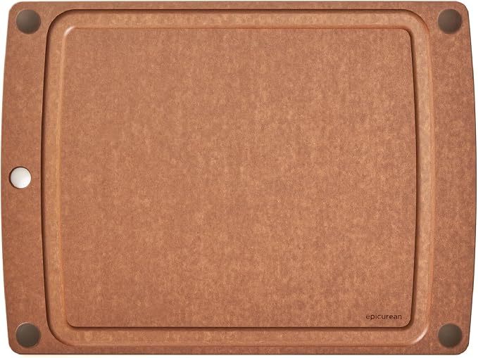 Epicurean All-In-One Cutting Board with Non-Slip Feet and Juice Groove - Non-toxic, Dishwasher Safe, Made in the USA, 17.5" x 13", Nutmeg
