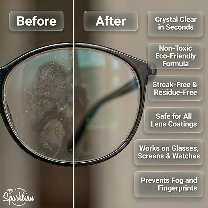 SPARKLEAN Jewelry Cleaner Spray 32oz · Bulk Refill + Ultrasonic Compatible · Safe on Gold, Silver, Diamond, Pearl · Anti-Fog Eyeglass + Lens Spray · Ammonia-Free pH-Balanced · Made in USA Since 2003