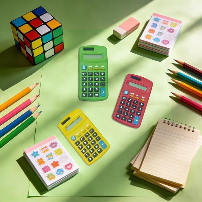 Calculators Bulk,Calculator Small (C, Set of 30) | 8 Digit Dual Power Portable Pocket Size Desktop Handheld for Classroom Desktop Home