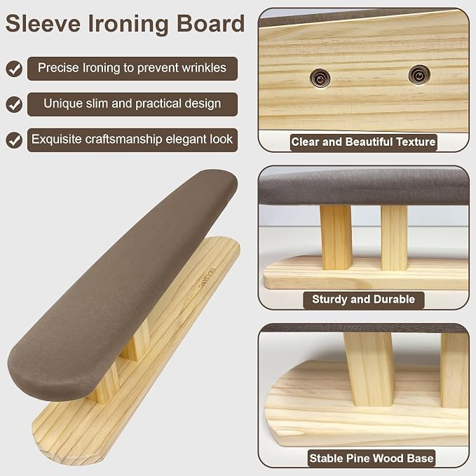 Sleeve Ironing Board for Sewing, Padded Chest & Sleeve Tailor Ironing Stool with Wooden Base, Sleeve Pressing Board for Household Tools, Tailor Dress Forms, Sewing and Tailoring Studio, Gray