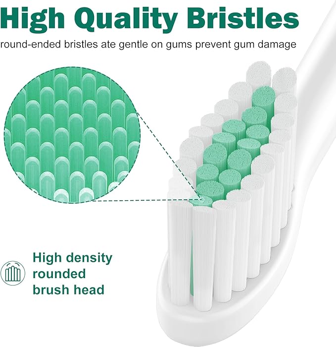 Replacement Toothbrush Heads for Philips Sonicare E-Series/Essence/Xtreme/Elite and Other Screw-on Models, 4 Pack, Dupont Bristles for Effective Cleaning