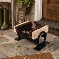 Renovators Supply Cast Iron Horseshoe Boot Scraper with Brushes | Decorative horseshoe design • Pre-assembled for convenience • Suitable for porches and entryways