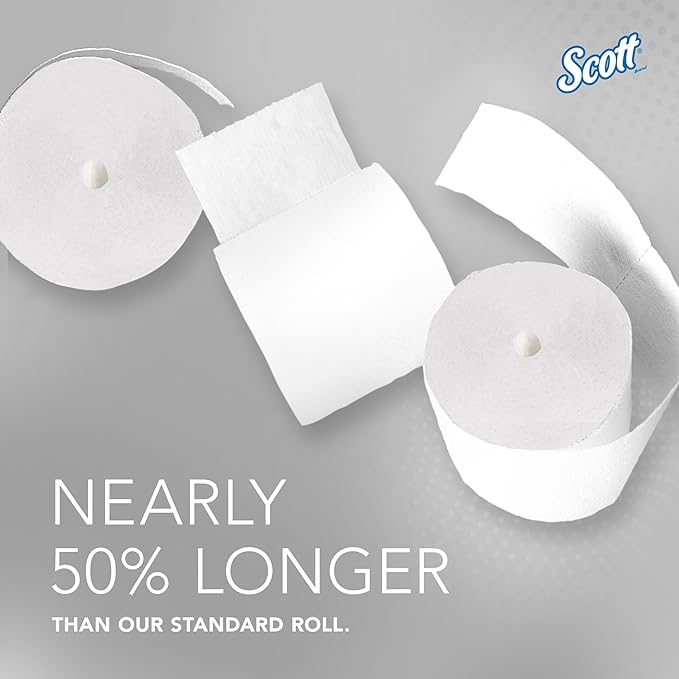Scott Professional Essential Coreless High-Capacity Standard Roll Toilet Paper, Bulk (04007), 2-Ply, White (36 Rolls of 1,000 Sheets, 36,000 Sheet Total)