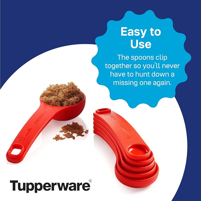TUPPERWARE Brand Measuring Mates Set - 6 Measuring Cups + 6 Spoons - Dishwasher Safe & BPA Free
