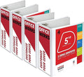3 Ring Binder, Professional D Ring 5 Inch, Presentation Folder for Standard Pages 8.5 x 11 with Pockets, Crystal Clear View White (4 Pack)