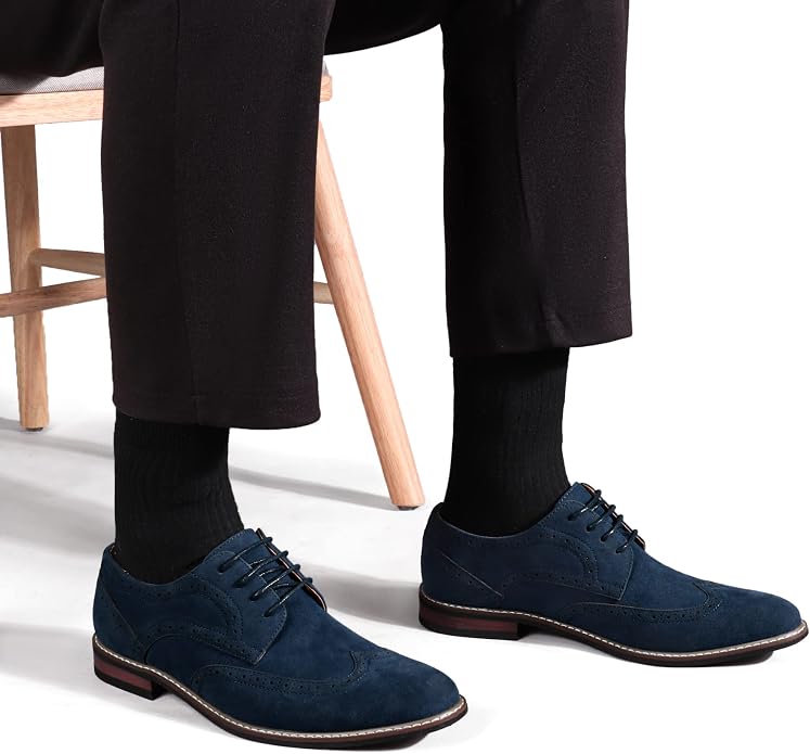 Mens Classic Cap Toe Dress Shoes Oxford for Office | Polished PU Outer Shell,Ventilated Comfortable Latex Insole. Formal Footwear Suited for Office Engagements ,Outings,Weddings
