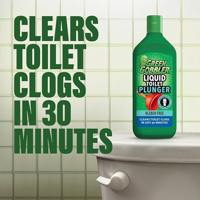 Green Gobbler Liquid Toilet Plunger | Clog Remover | Safe for Toilets and Septic | 2 Pack