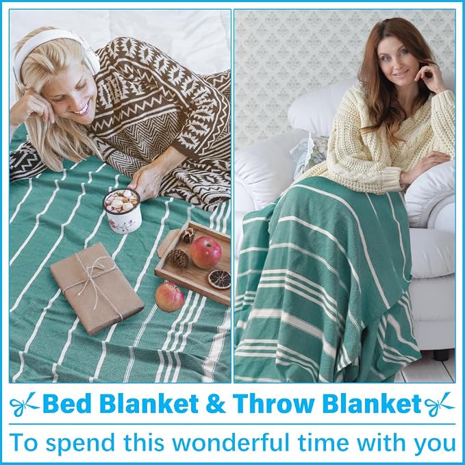 Vikumond Turkish Beach Towel Blanket Oversized 85x75 Inch Quick Dry Teal | Lightweight Compact Portable Sand Free Absorbent Boho Woven Throw for Pool Swimming Picnic Camping Cruise Outdoor Essentials