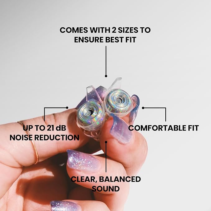 Eargasm High Fidelity EDC 2026 Music Festival Earplugs - Hearing Protection for Concerts, Festivals, Musicians, DJs, Night-Life, Motorcycles with High Fidelity Noise Reduction up to 21 dB