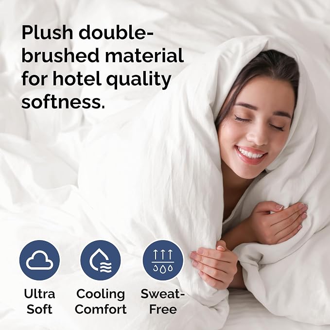 Duvet Cover King Size Set - Extra Soft King Duvet Cover 104" x 90" with 2 Pillow Shams for Women, Men, Kids & Teens - Hotel Luxury w/ Zipper Closures & Ties - Comfy, Cozy & Breathable (Antique White)