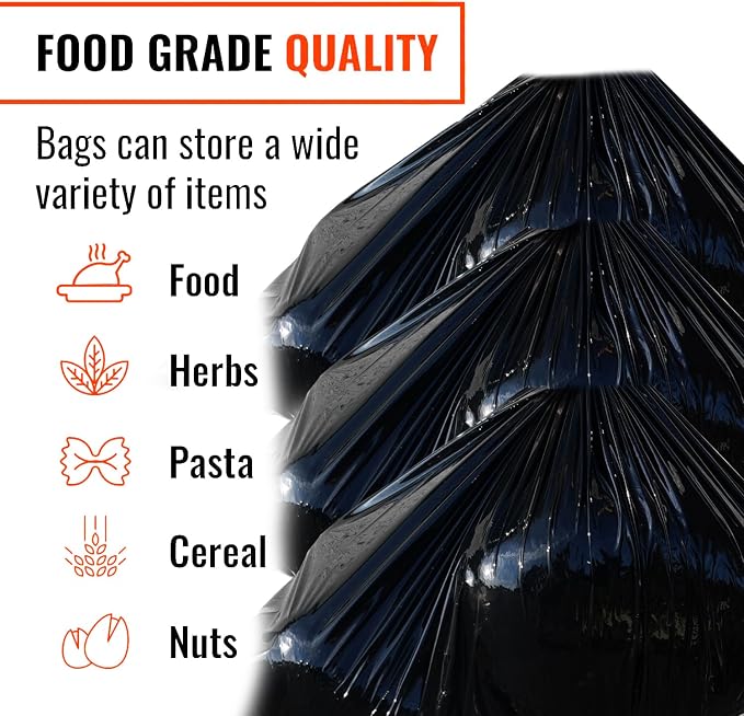 DL Wholesale BirdBags Turkey Bags, 18” x 20” 100 Pack, All Black USA & EU-Approved, Freezer & Oven Safe, Great Heat-Safe 450*F Perfect for Cooking in Ovens & Brining, Heavy Duty Cook Bag for Turkeys