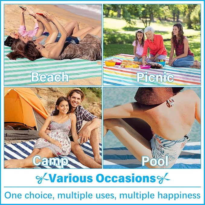 Vikumond Turkish Beach Towel Blanket Oversized 88x82 Inch Quick Dry Beige | Lightweight Compact Portable Sand Free Absorbent Boho Woven Throw for Pool Swimming Picnic Camping Cruise Outdoor Essentials