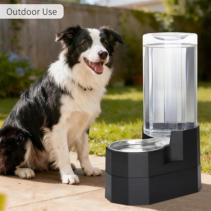 RIZZARI 9L Gravity Dog Water Dispenser: Elevated Filtered Station | Large Dogs & Seniors / Multi Layer Filtration / 304 Stainless Steel Bowl / Spill Resistant Base / Dishwasher Safe