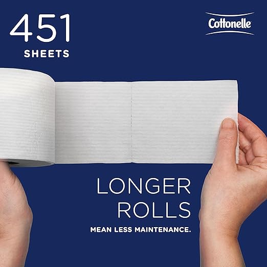 Cottonelle Professional Standard Roll Toilet Paper, Bulk (13135), 2-Ply, White, Compact for Easy Storage (20 Rolls of 451 Sheets, 9,020 Sheet Total)