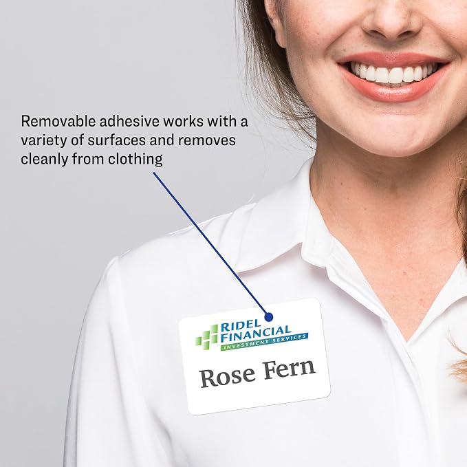 Avery Flexible Printable Name Tags, 2-1/3" x 3-3/8", Matte White, 400 Removable Name Badges for Laser and Inkjet Printers (5395)