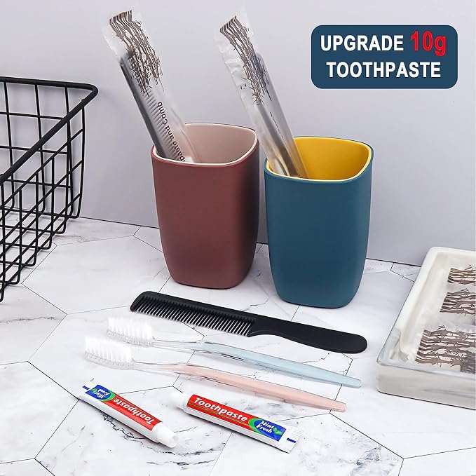 200 Pack Disposable Toothbrushes with Toothpaste and Comb for Homeless Individually Wrapped,10g Travel Toothpaste,7inch Black Hair Comb,Soft Bristle Toothbrush for Hotel,AirBnb,Shelter,Charity