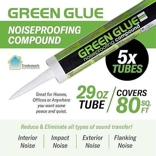 Green Glue Soundproofing, Noiseproofing Compound - 28 fl.oz (828 ml) - 3 Pack - Hand Wipes Included