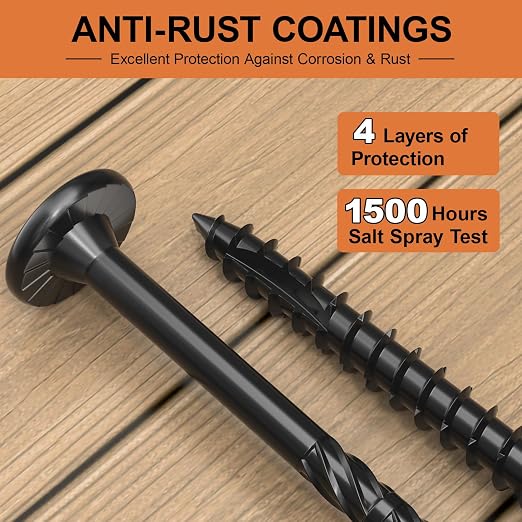 #14 Wood Screws Assortment Kit, 480Pcs Star Drive Decking Wood Screws, Rust Resistant Timber Screws for Timber/Log/Landscaping(2-7/8", 3", 4", 4-1/2", 5", 6", 8")