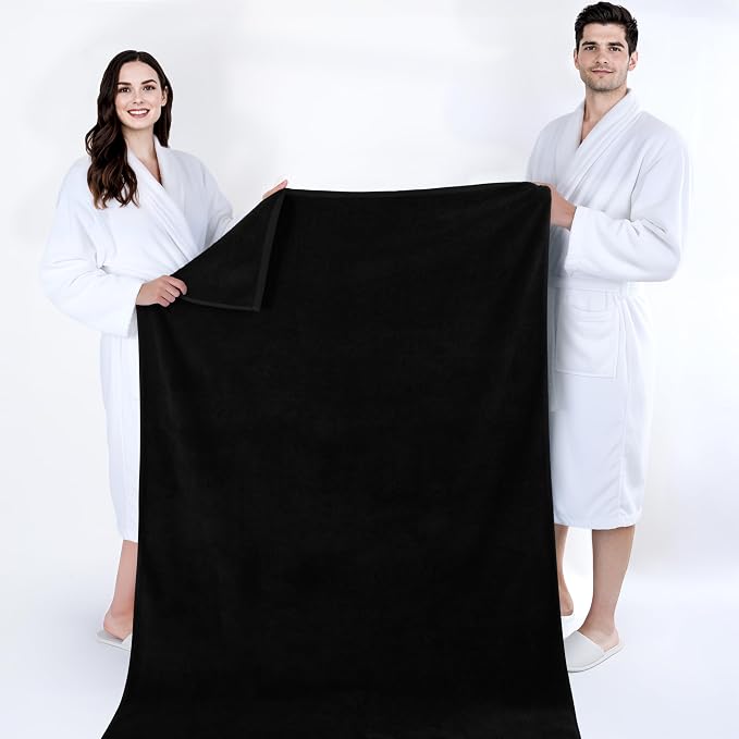 Cotton Paradise 100% Cotton Turkish Towel, Soft Absorbent Quick Dry, 40x80 Oversized Bath Sheet Towel, Coal Black