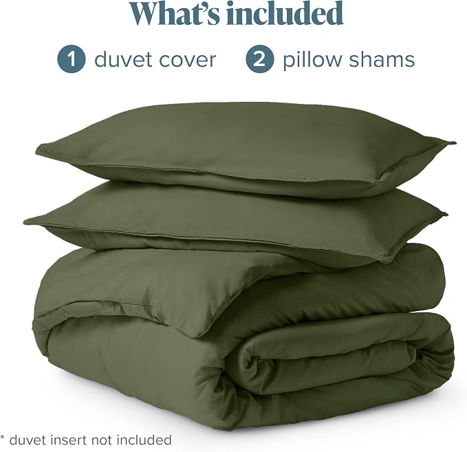 Bare Home Bedding Duvet Cover California King Size - Premium 1800 Super Soft Collection - Lightweight, Cooling - Soft Breathable Bedding Duvet Cover (Cal King, Cypress)