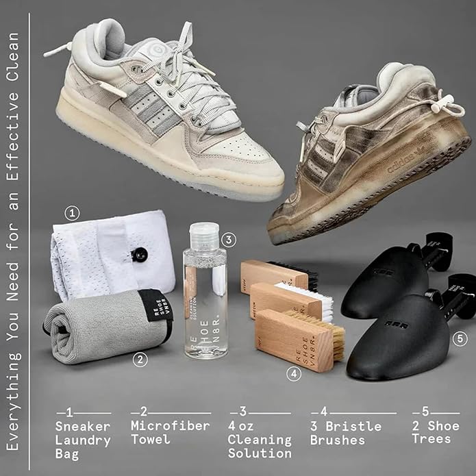 RESHOEVN8R Shoe Cleaner Kit and Sneaker Cleaner Sets - Cleaning Kit Solution for Sneakers, Mesh, Canvas, Suede, Knit, Leather