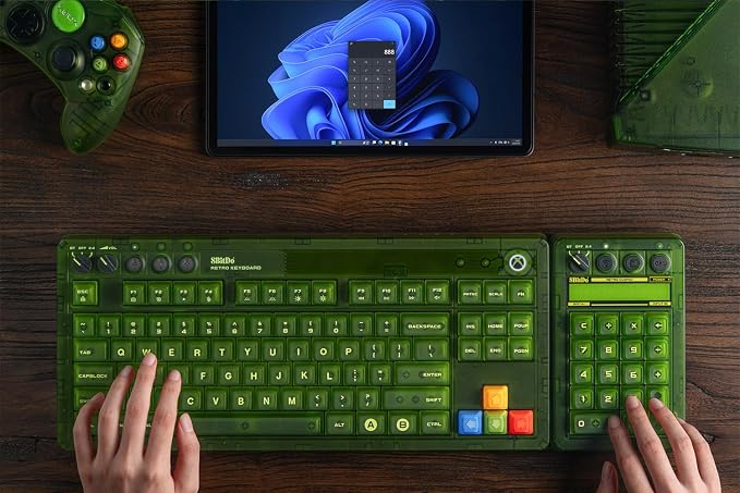 8BitDo Retro 18 Mechanical Numpad, Supports Calculator Mode, Bluetooth/2.4G/USB-C Numpad for Windows and Android - Xbox Edition