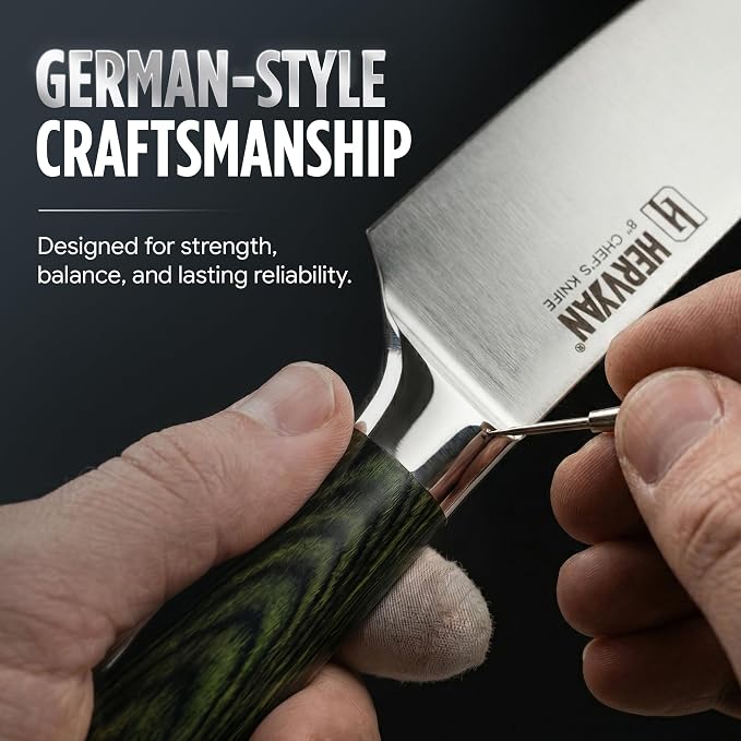 Chef Knife, 8 Inch High Carbon Stainless Steel Sharp Kitchen Knife with Ergonomic Pakkawood,Gift Box for Family & Restaurants 8-Inch Chef Knife, High-Carbon Stainless Steel Kitchen Knife