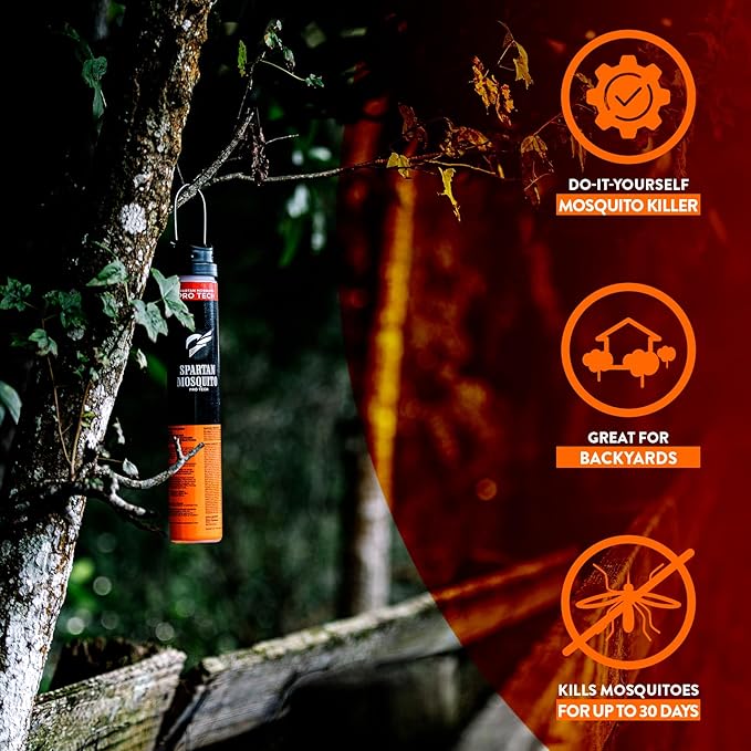 Spartan Mosquito Pro Tech - 1 Acre Pack 4 Tubes | Outdoor Mosquito Repellent for Yard, Patio & Home | Natural Insect Killer & Bug Control Barrier