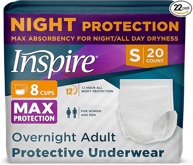 Inspire Adult Diapers Women or Men - MAX Absorbency | Our Most Absorbent and Dry, Incontinence Underwear for Women or Men | Leak Proof Diaper Overnight or Daytime for Heavy