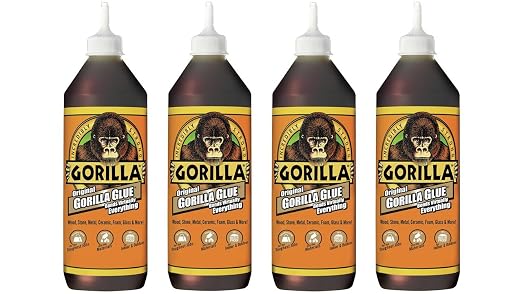 Gorilla Original Waterproof Polyurethane Glue, 36 ounce Bottle, Brown, (Pack of 4)