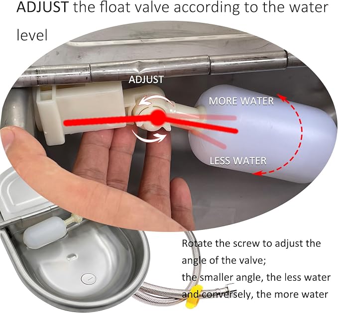 Automatic Water Dispenser for Dog Water Bowl Dispenser Large Size Stainless-Steel Waterer Feeder Self Filling Water Trough for Poultry and Livestock (Metallic Gray, Large)