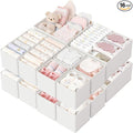 Drawer Organizer, 16 Pack Baby Dresser Organizer for Nursery, Foldable Closet Organizers and Storage Dresser Dividers for Clothes, Socks, Scarves, Ties (White)