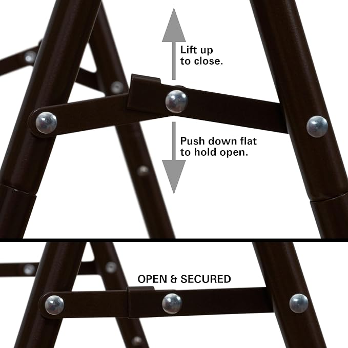 Household Essentials Valet Folding Clothes Rack, Strong Metal X-Frame, Chic Design, Great for Guest and Dressing Rooms, Portable and Easy to Use, Folds Flat, Antique Bronze