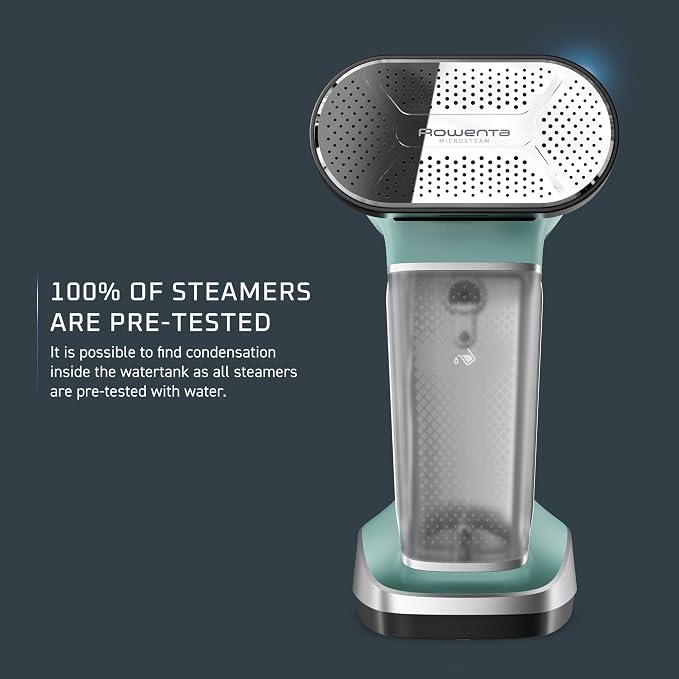 Rowenta Pure Force 2in1 Steamer & Iron: Powerful 1875 Watts, Vertical Steaming & Horizontal Ironing, Auto-off, XL Tank Capacity (7.1 Oz), Green Clothes Steamer DR8822