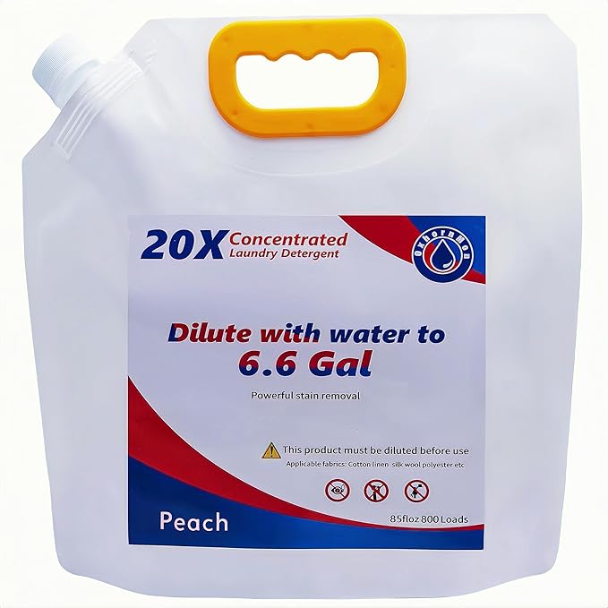 Commercial Bulk Laundry Detergent Refill, 20X Concentrated, Makes 6.6 Gallons (800 Loads) – Heavy-Duty Stain Removal, HE Compatible, Lowest Cost per Load