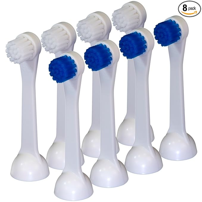 Cybersonic Classic Compact Replacement Brush Heads, 8 Pack, Compatible with All Cybersonic Electric Toothbrushes
